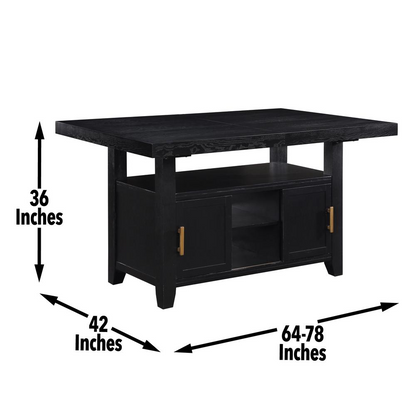 Yves Black Counter Table with Storage by Start2Finish, featuring a sleek black finish and built-in storage compartments.
