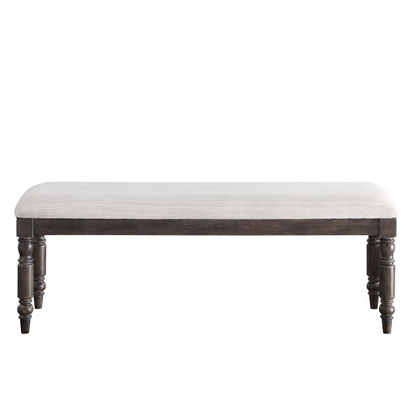 Start2Finish Hutchins dining bench with wooden seat and sturdy metal legs, ideal for kitchen or dining room seating.