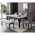 Gray marble Napoli 64-inch dining table by Start2Finish with sleek, modern design and sturdy metal legs.