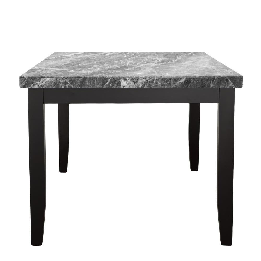 Start2Finish Napoli 64-inch gray marble dining table with sleek modern design and polished surface.