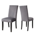 Start2Finish Napoli Gray Velvet Side Chair with wooden legs, showcasing plush upholstery and sleek modern design.