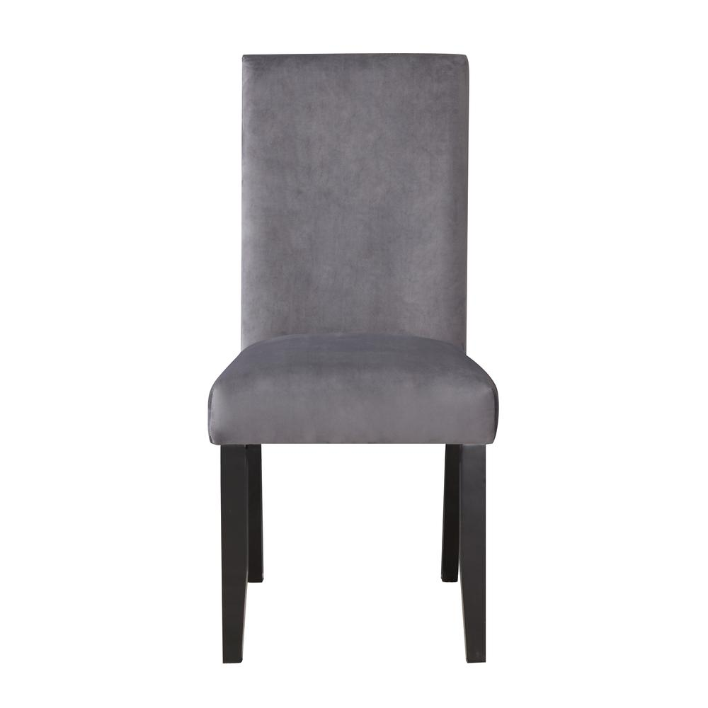 Napoli Gray Velvet Side Chair by Start2Finish, showcasing a plush gray velvet upholstered furniture piece with sleek wooden legs.