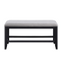Yves Black Counter Table with Storage, grey counter chairs, and a matching bench, modern furniture set by Start2Finish.