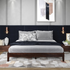 Solid wood Nix King Platform Bed in natural finish with clean lines and a sturdy frame, designed for a modern bedroom.