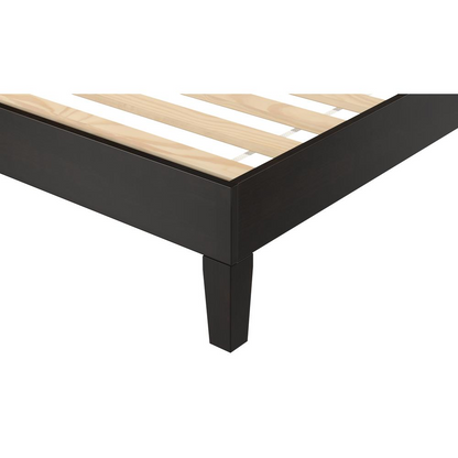 Start2Finish Nix King Platform Bed in black with a sleek, modern design and sturdy frame, shown in a well-lit bedroom setting.