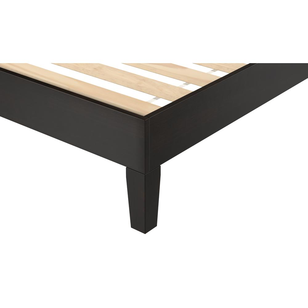 Black Nix solid wood platform bed with a sleek design and sturdy frame, featuring a modern style for contemporary bedrooms.