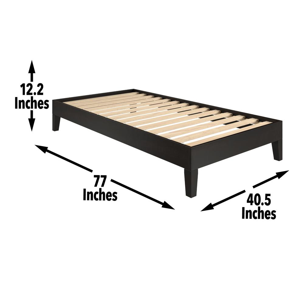 Black Nix solid wood platform bed by Start2Finish with a sleek, modern design and sturdy wooden frame.