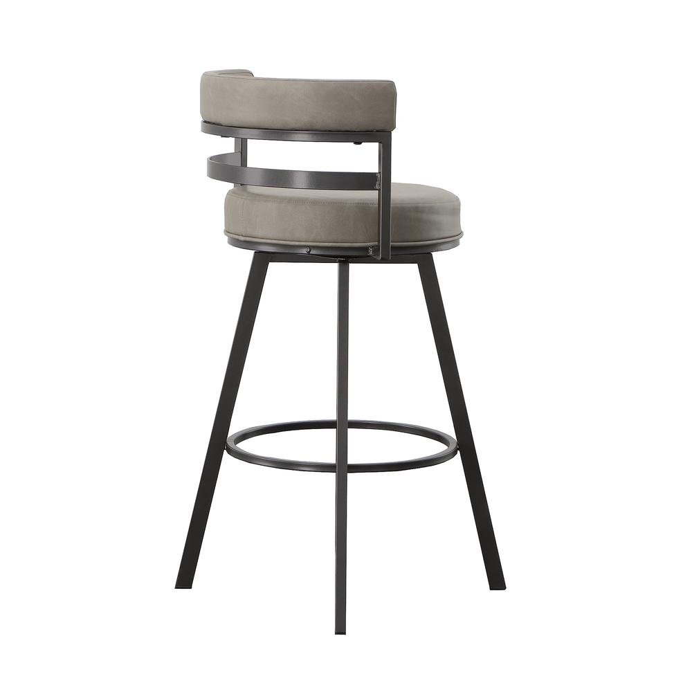 Start2Finish Gene 30-inch swivel bar stool with a sleek metal frame, cushioned seat, and backrest for comfortable seating.