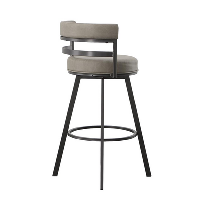Start2Finish Gene 30-inch swivel bar stool with a sleek metal frame, cushioned seat, and backrest for comfortable seating.