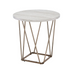 Start2Finish Rowyn faux marble top end table with sleek black metal legs, modern design, and smooth marble finish.