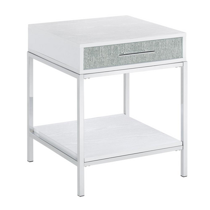 Start2Finish Mirage side table with sleek design and round top, ideal for modern living room or bedroom decor.