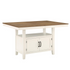 Start2Finish brown 60-80 inch counter table with 20-inch leaf, showcasing its sturdy wood surface and expandable design.