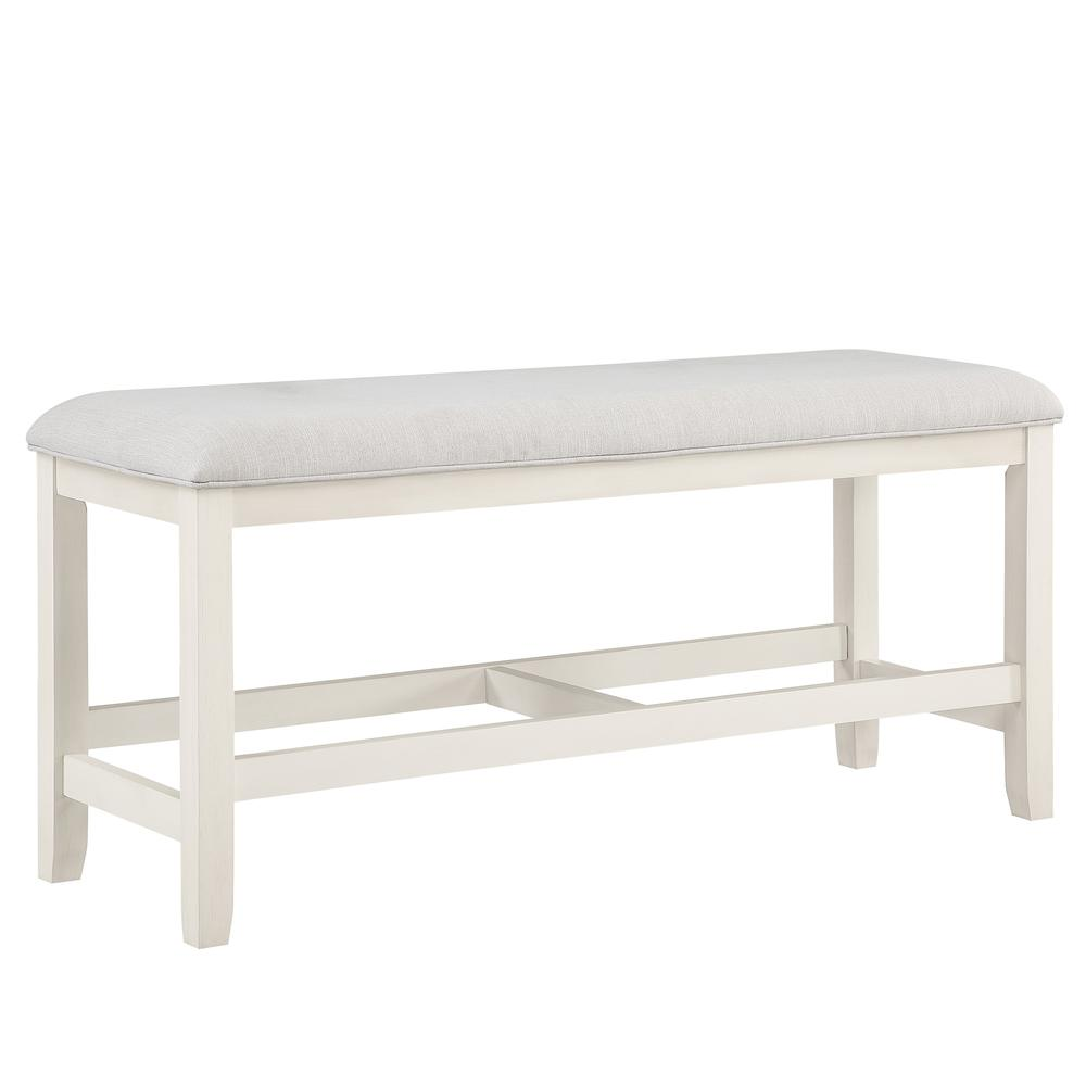 White 24-inch counter stool by Hyland from Start2Finish, featuring a modern design with a cushioned seat and sturdy wooden legs.