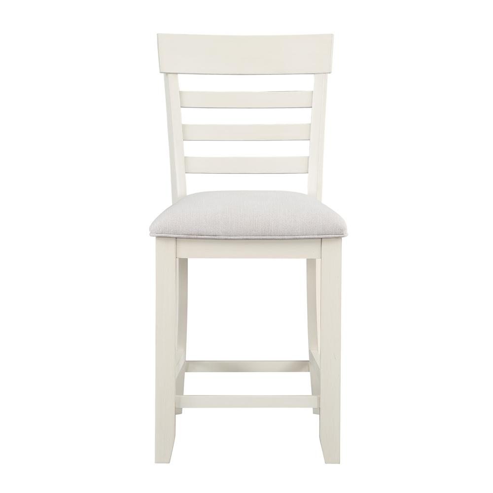 White 24-inch counter stool from Hyland by Start2Finish, featuring a sleek design with a sturdy frame and comfortable seat.