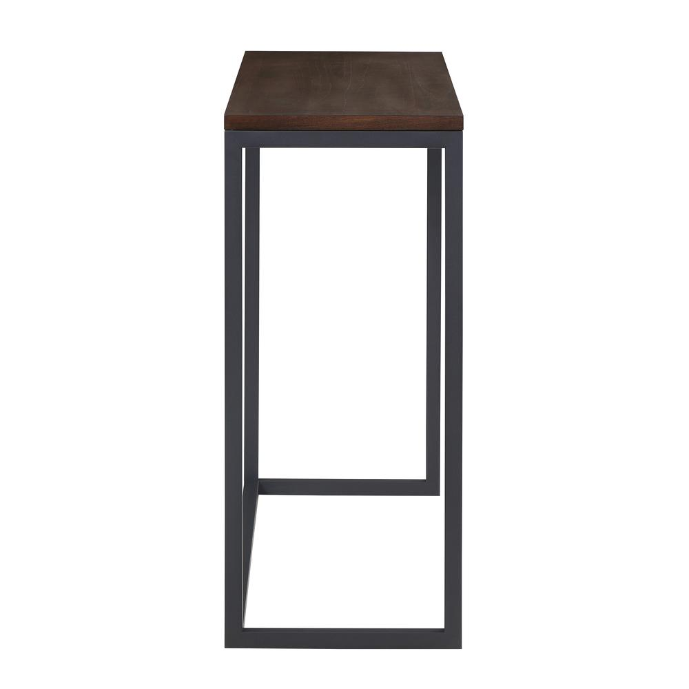 Yukon counter bar with two stools by Start2Finish, featuring a wooden surface and metal frame, set for casual dining or drinks.