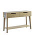 Calgary Sintered Stone Sofa Table by Start2Finish featuring a sleek, modern design with a smooth stone surface and sturdy legs.