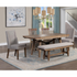 Riverdale 6-piece dining set by Start2Finish with wooden table and six matching chairs, shown in a modern dining room setting.
