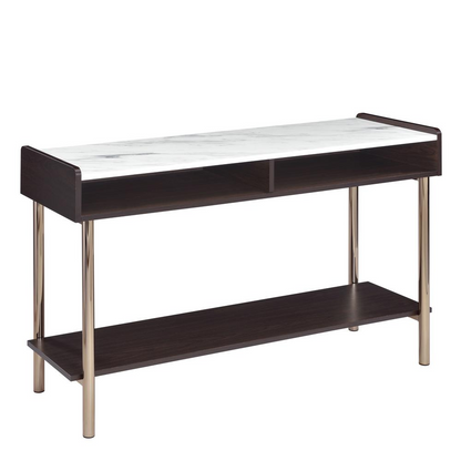 Start2Finish Carrie Sofa Table with wooden surface and metal legs, ideal for living room or entryway decor.