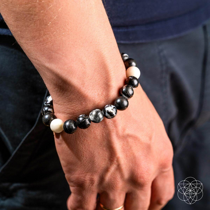 Start2Finish Zebra Jasper bracelet featuring polished zebra-patterned jasper beads in a stylish jewelry design.