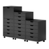 Black Halifax 3-Piece Multi-Drawer Storage Cabinet Set by Start2Finish, featuring multiple drawers in a modern design.