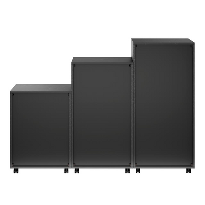 Black Halifax 3-Piece Multi-Drawer Storage Cabinet set with multiple drawers and metal handles, ideal for organizing spaces.