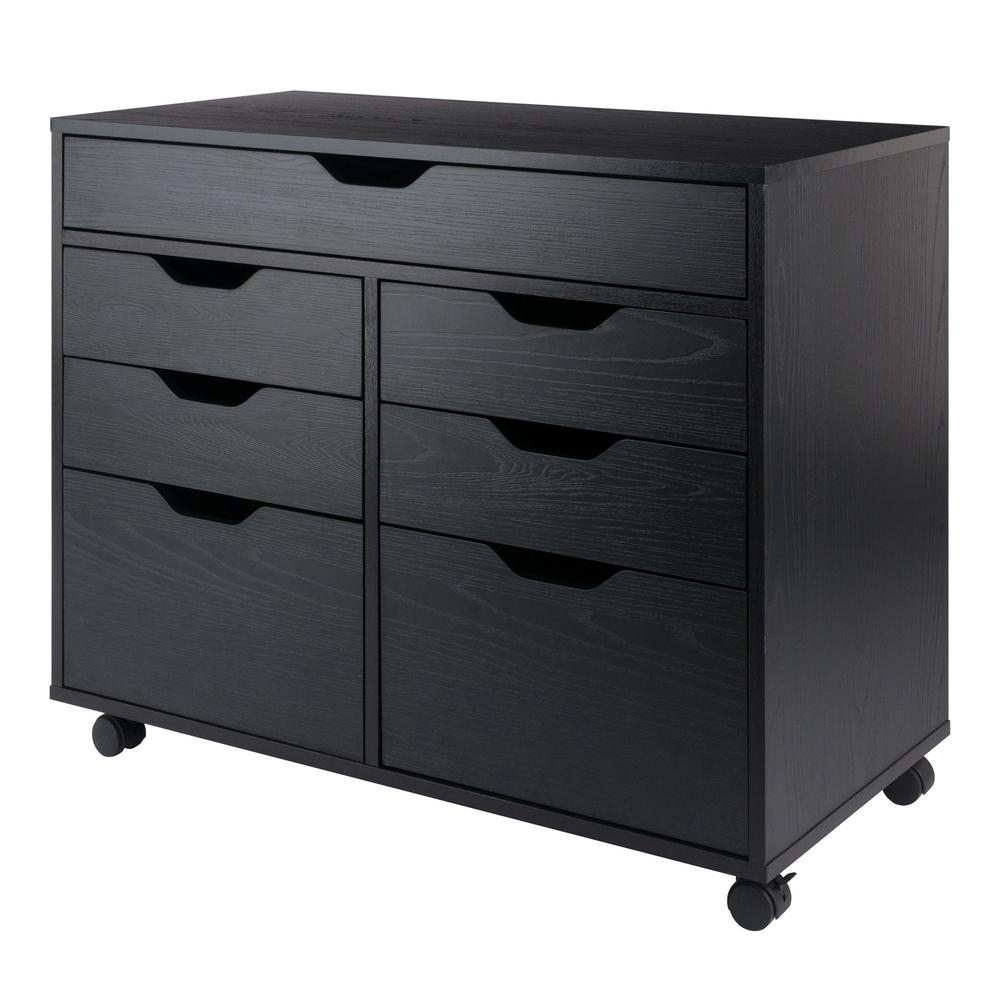 Black Halifax cabinet by Start2Finish, featuring a modern furniture design with storage drawers and a sleek finish.