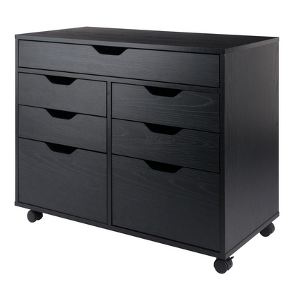Black Halifax cabinet by Start2Finish, featuring a modern furniture design with storage drawers and a sleek finish.