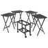 Allen 5-Pc Snack Table Set by Start2Finish, coffee-colored furniture with five small tables for living room or entertainment space.