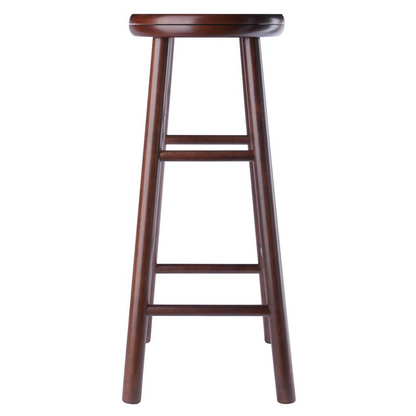 Shelby 2-piece walnut swivel seat bar stool set by Start2Finish featuring modern wooden design and metal bases.