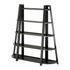 Start2Finish Adam 3-Pc Black Shelving Set showing sleek, modern black metal shelves with wooden surfaces on a plain background.
