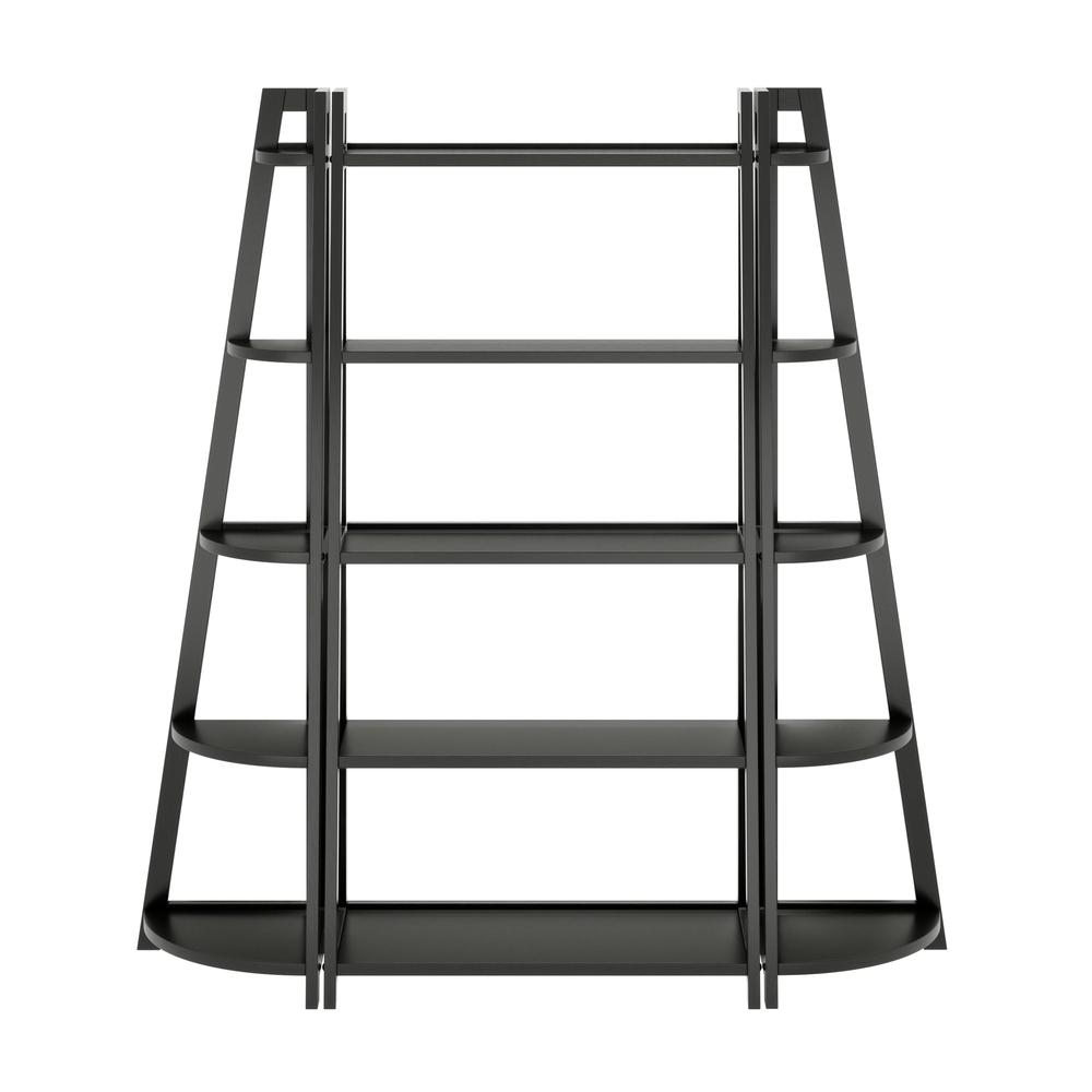 Start2Finish Adam 3-Pc Black Shelving Set showing modern furniture with three open shelves in a sleek black finish.