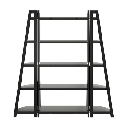 Start2Finish Adam 3-Piece Black Shelving Set, modern furniture with three sturdy open shelves for storage and display.