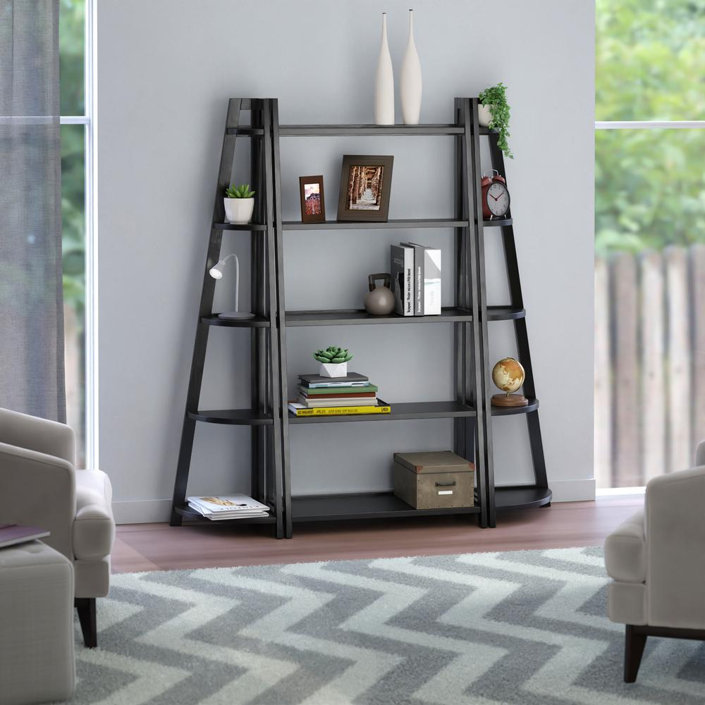 Black Adam 3-Pc Shelving Set by Start2Finish with modern rectangular open shelves for home or office storage.