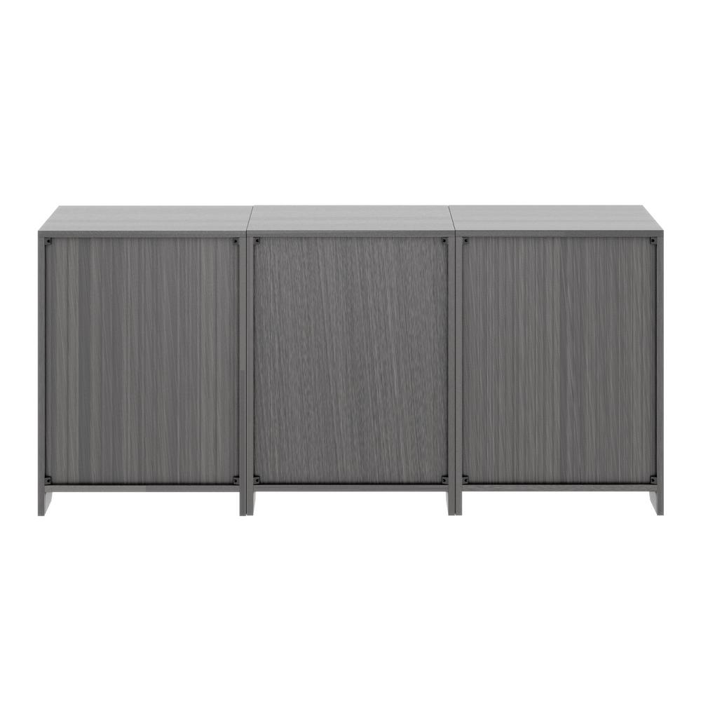 Start2Finish Nova 3-Piece Charcoal Storage Cabinet Set featuring modern furniture with multiple compartments and sleek design.