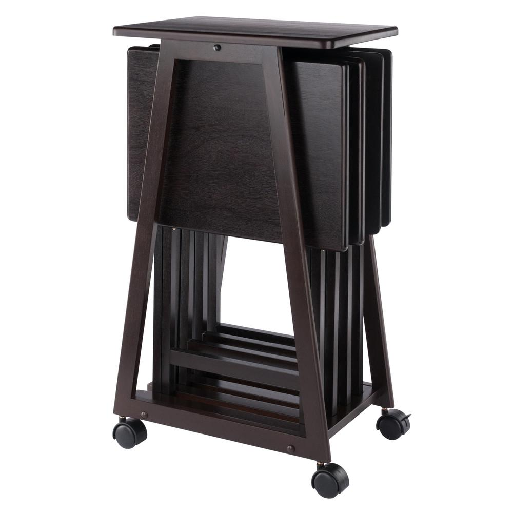 Start2Finish Adriel 5-Pc Snack Table Set in coffee finish, featuring a compact and stylish furniture design.