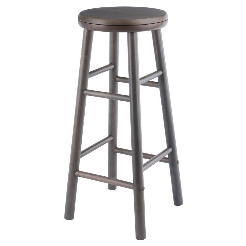 Shelby 2-piece swivel seat bar stool set by Start2Finish in oyster gray with cushioned seats and modern design.