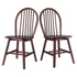 Start2Finish Windsor 2-Piece Walnut Chair Set with wooden frames and cushioned seats, showcasing a classic dining room style.