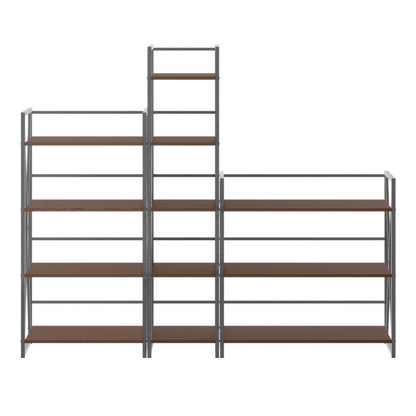Start2Finish Isa 3-Piece Shelving Set in graphite and walnut with modern wood and metal design, ideal for storage and display.