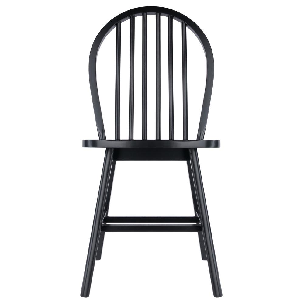 Black Windsor 2-piece chair set by Start2Finish featuring classic wooden chairs with curved backs and cushioned seats.
