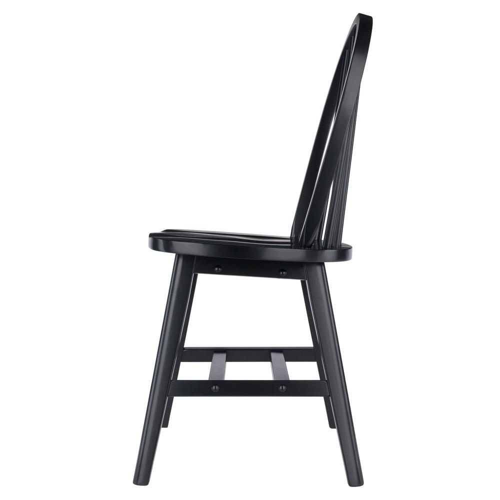 Black Windsor 2-piece chair set by Start2Finish featuring classic wooden chairs with curved backs and cushioned seats.