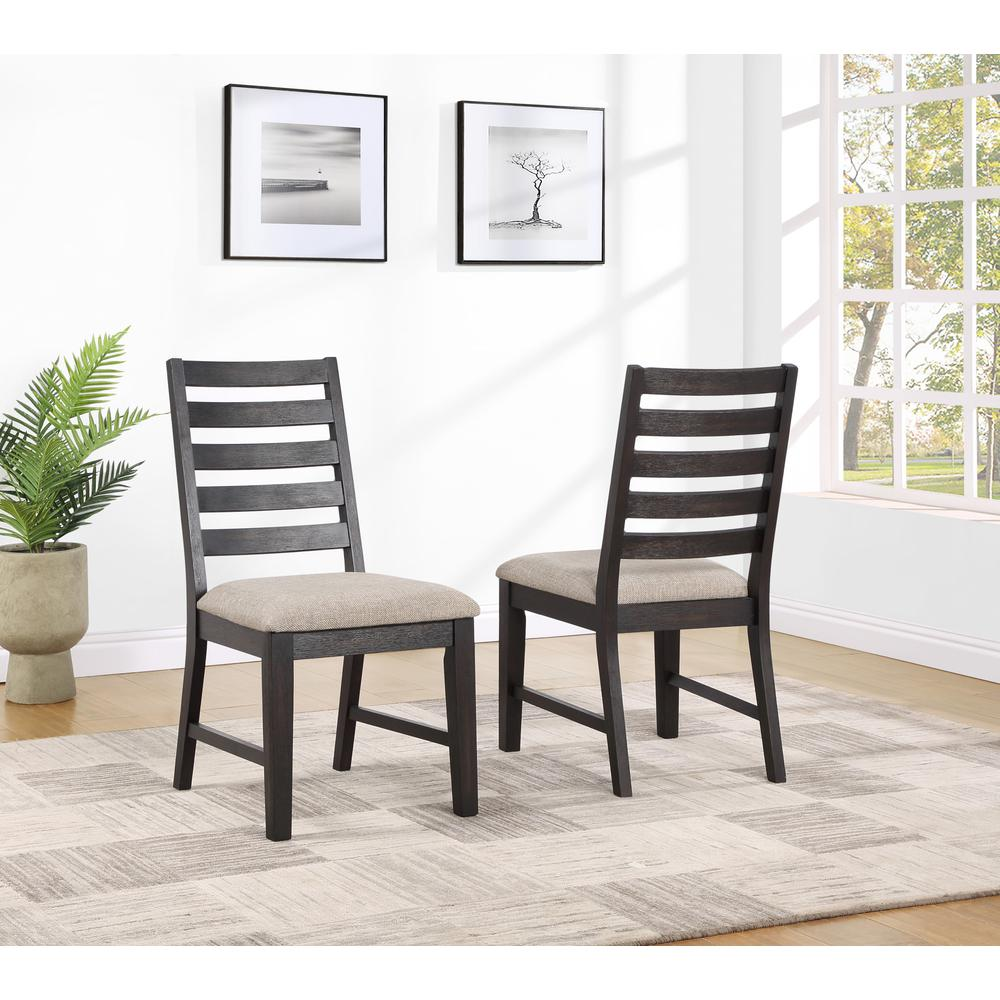 Set of two Harington Side Chairs by Start2Finish, featuring contemporary wooden design with cushioned seats and sleek legs.