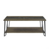 Harper cocktail table by Start2Finish with a sleek surface featuring sintered stone inlay and modern wooden legs.