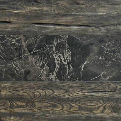 Start2Finish Harper cocktail table with sleek design and sintered stone inlay, showcasing a modern living room setting.