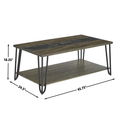 Start2Finish Harper cocktail table with sleek design and sintered stone inlay, showcasing a modern and elegant living room accent piece.