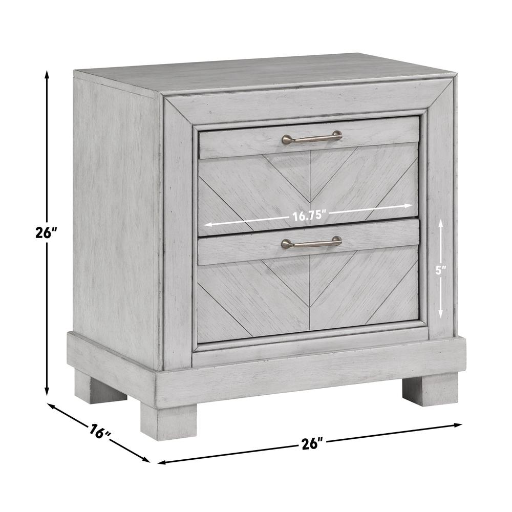 Gray Montana nightstand by Start2Finish with a modern design, featuring a drawer and open shelf for bedroom storage.