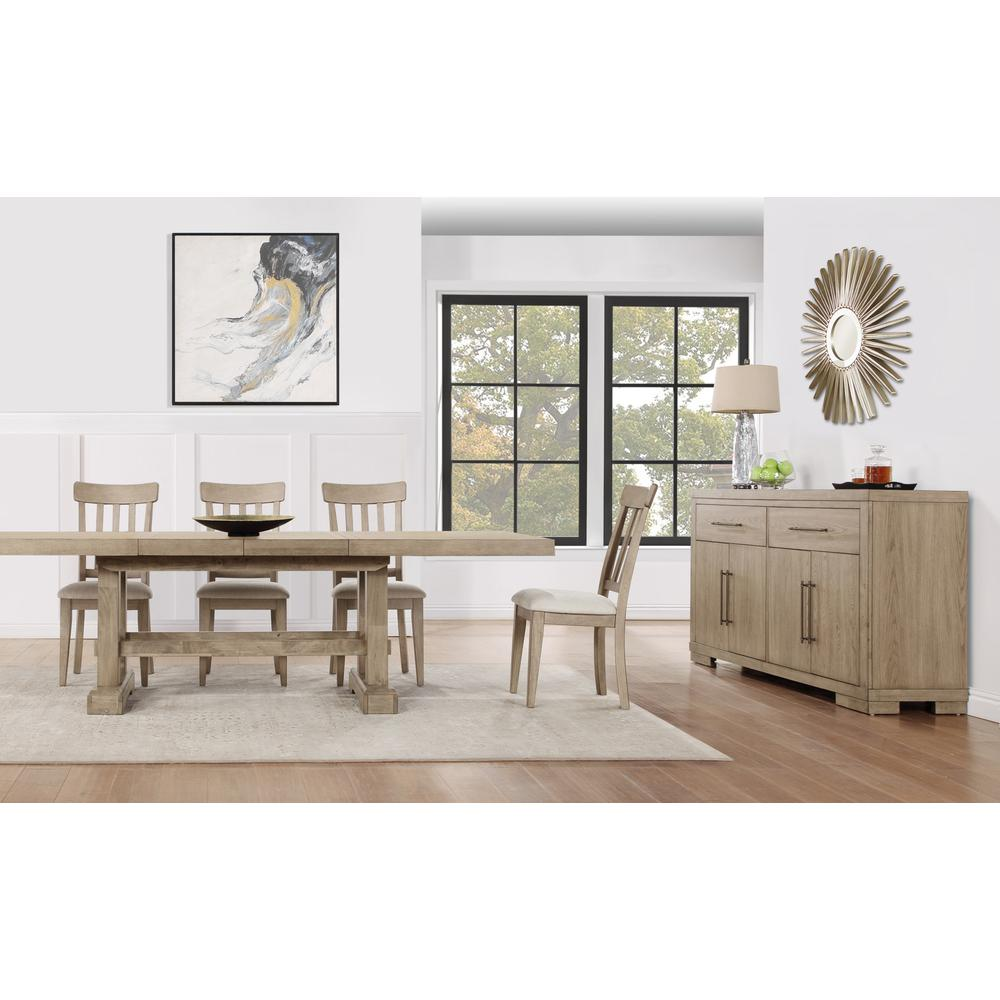 Napa Side Chair in Sand color by Start2Finish, modern furniture with a sleek wooden frame and upholstered seat