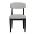 Magnolia upholstered side chair by Start2Finish in black with a cushioned seat and stylish wooden legs.
