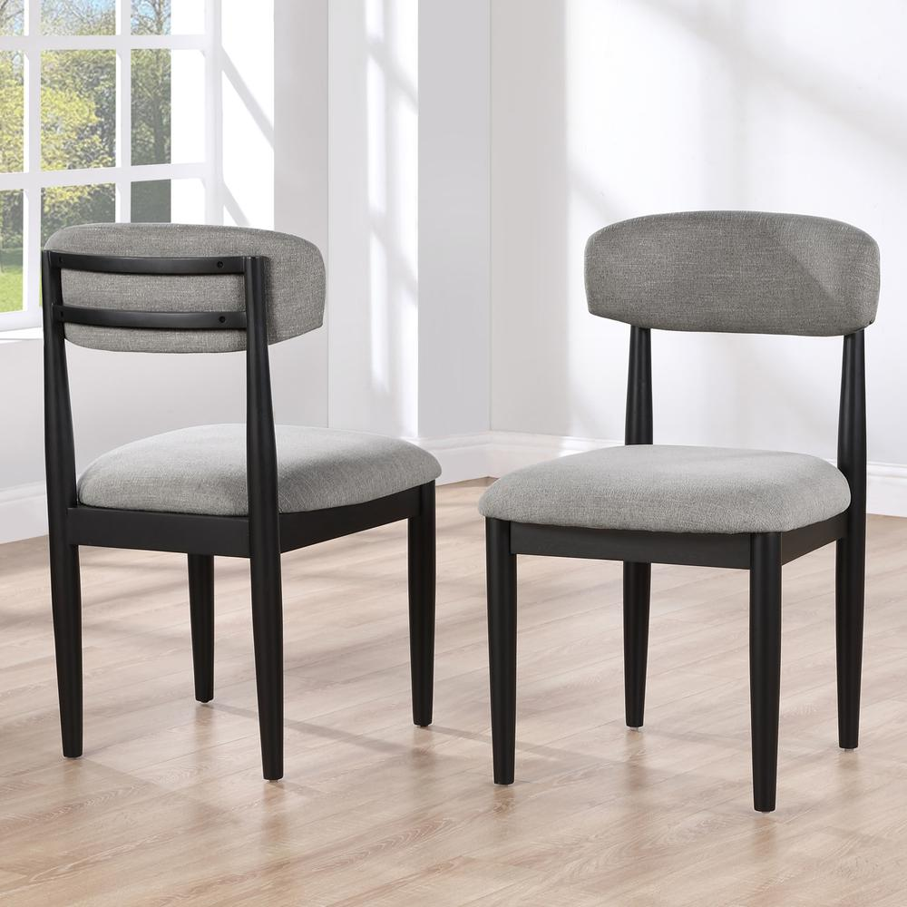 Magnolia upholstered black side chair by Start2Finish with a padded seat and backrest, featuring a modern design.