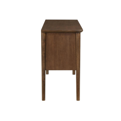 Start2Finish Quinn side chair with wooden legs and upholstered seat, showcasing a modern design in a neutral fabric.
