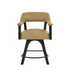 Start2Finish Rylie 24-inch black counter captains chair with sand vegan leather upholstery and sleek black finish.